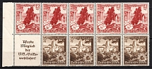 1938 Third Reich, Germany, Se-tenant, Zusammendrucke, Block (Mi. H-Bl. 112 B, CV $80, MNH)