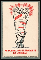 'Don't Carry Enemy Packages', Ottawa War Information Commission, Canada, Anti-German Propaganda Mini Poster