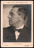 1937 Germany, Postcard with Autograph of Alexander Kipnis, Ukrainian-Born American Operatic Bass