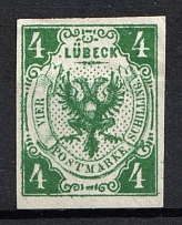 1872 4s Lubek, German States, Germany (Mi. 5 ND, Official Reprint, CV $390)