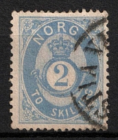 1874 2Sk Norway (Mi. 17 A, Used, CV$80)