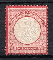 1872 3kr German Empire, Small Breast Plate, Germany (Mi. 9, CV $3,120)