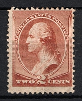 1883 2c Washington, Regular Issue, United States, USA (Scott 210, Red Brown, CV $20)