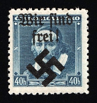 1939 40h Moravia-Ostrava, Bohemia and Moravia, Germany Local Issue (Mi. 6, Signed, CV $20)