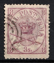 1865 3Sk Denmark (Mi. 12 A, Used, CV$100)