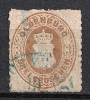 1862 3gr Oldenburg, German States, Germany (Mi. 19 A, Used, CV $80)