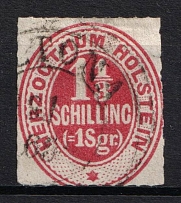 1865 1 1/3s  Schlezwig, German States, Germany (Mi. 23, Signed, Canceled, CV $70)