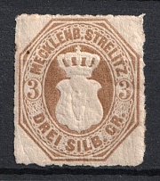 1864 3sgr Mecklenburg-Sterlitz, German States, Germany (Mi. 6, CV $70)