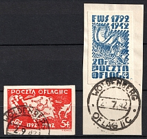 1942 Woldenberg, Poland, POCZTA OB.OF.IIC, WWII Camp Post (Fi. 8x2, 11bx2, Used, CV $30)