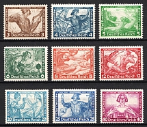 1933 Third Reich, Germany, Wagner (Mi. 499 - 507, Full Set, Signed, CV $3,120, MNH)