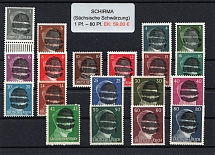 1945 SCHIRMA Local Issue 1pf - 80pf, Germany, Overprint on Hitler's head (MNH)