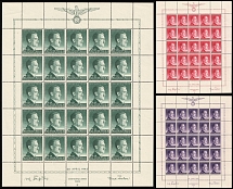 1943 General Government, Germany, Full Sheets (Mi. 101 - 103, Full Set, CV $100)