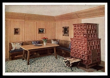 1942'The Berghof Obersalzberg. Living room', Propaganda Postcard, Third Reich Nazi Germany