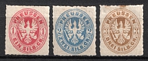 1861 Prussia, German States, Germany (Mi. 16 - 18, CV $40)