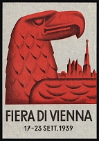 1939 'Fiera Di Vienna 17-23 Sett.1939', Propaganda Large Label Stamp, Third Reich Nazi Germany