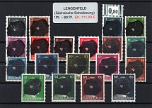 1945 LENGENFELD Local Issue 1pf - 80pf, Germany, Overprint on Hitler's head (MNH)