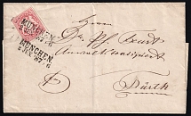 1867 Bavaria, German States, Germany, Cover from Munich to Fürth franked with 3kr (Mi. 15, Wax Seal)