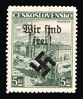 1939 5kc Moravia-Ostrava, Bohemia and Moravia, Germany Local Issue (Mi. 18, Signed, CV $110)