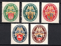 1928 Weimar Republic, Germany (Mi. 425 Y - 429 Y, Full Set, CV $90)