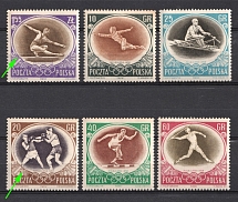 1956 Poland (Fi. 843 - 848, Shifted Oval in Relation to the Frame, Full Set, CV $30)