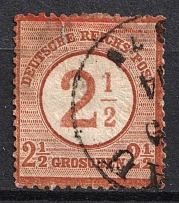 1874 2.5gr German Empire, Germany (Mi. 29, Canceled, CV $90)