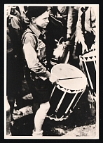 1933-1945 'Young drummer', Propaganda Postcard, Third Reich Nazi Germany