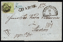 1850 Bavaria, German States, Germany, Cover from Burgunstadt to Aachen franked with 9kr (Mi. 5 d II, CV $90)