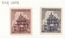 1945 Bila Lhota, Czechoslovakia, Liberation Issues, Overprints