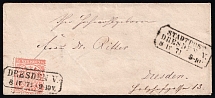 1871 (8 Apr) North Germany, German States, Germany, Cover from Dresden to Dresden franked with 1/2gr (Mi. 15, CV $30)