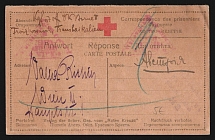 1914-17 Censorship, WWI Censored POW postcard to Austria with violet letters censor handstamp 'Viewed by censor 21' and Vienna cs