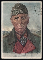 1940 'Commander of an Armored Division. Major General Romme', Propaganda Postcard, Third Reich Nazi Germany