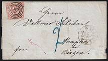 1865 (5 May) Thurn and Taxis, German States, Germany, Cover from Mainz to Bingen (Mi. 32, CV $80)