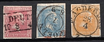 1858 Prussia, German States, Germany (Mi. 10 - 12, Canceled, CV $70)