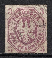 1865 3pf Prussia, German States, Germany (Mi. 19, Canceled, CV $70)