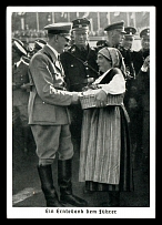 1938 'A Thanksgiving to the Führer', Propaganda Postcard, Third Reich Nazi Germany