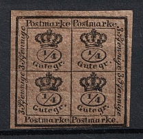 1857 4/4ggr on 12gpf Braunschweig, German States, Germany (Mi. 9, CV $70)