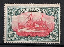 1916 5m Mariana, German Colonies,  Kaiser’s Yacht, Germany (Mi. 21 B, CV $50)