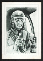 1933-1945 'Airplane pilot', Propaganda Postcard, Third Reich Nazi Germany