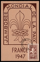 1947 (9 Aug) 'The 6th World Scout Jamboree', France, Postcard franked with Mi. 786