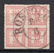 1864 4/4s Mecklenburg Schwerin, German States, Germany (Mi. 5, Signed, Used, CV $100)