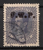 Black Overprint 'U. N. R' on 30h Austrian Issue, Ukraine (Used)