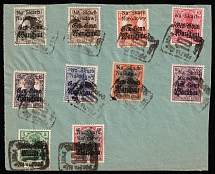 1918 Wloclawek Local Issue on piece, Poland (Fi. 14 - 23, Full Set, Used, Numeral Postmarks, Signed, Unpriced, CV $---)