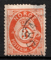 1877 3Sk Norway (Mi. 23, Used, CV $40)