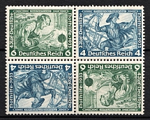 1933 Third Reich, Germany, Wagner, Tete-beche, Se-tenant, Zusammendrucke, Block of Four (Mi. W 47, CV $100, MNH)