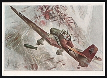 1923-1945 'Heinkel Fighter Plane He 111 Over Warsaw', Propaganda Postcard, Third Reich Nazi Germany