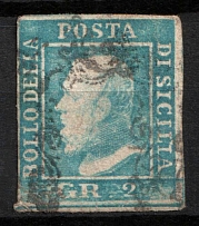 1859 2Gr Sicily (Mi. 3 A, Used, CV $100)