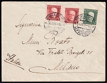 1930 (16 Nov) Czechoslovakia, Cover from Mukachevo (now Ukraine) to Milan (Italy) franked with 50h and 1k