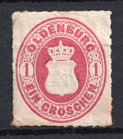 1867 1gr Oldenburg, German States, Germany (Mi. 17 B, CV $30)