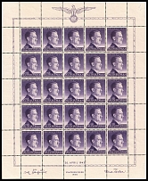 1943 12gr General Government, Germany, Full Sheet (Mi. 101, CV $30, MNH)