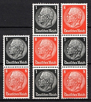 1936-37 Third Reich, Germany, Se-tenants, Zusammendrucke (Mi. S 135 - S 136, S 138, CV $50)